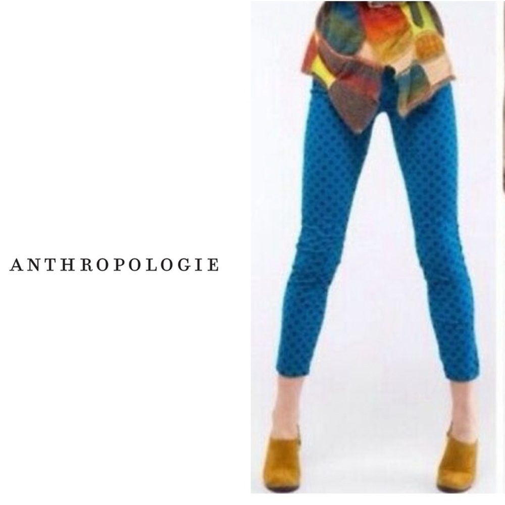 Anthropologie AG Adriano Goldschmied polka dot Stevie slim straight cord pants